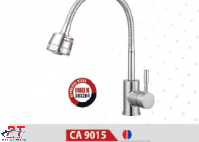 Vòi rửa chén nóng lạnh inox dây lò xo 